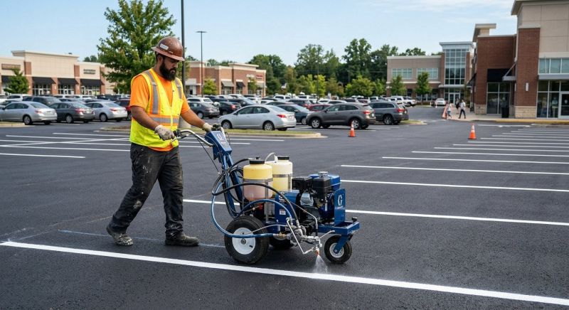 Commercial Asphalt Painting in Katy, TX